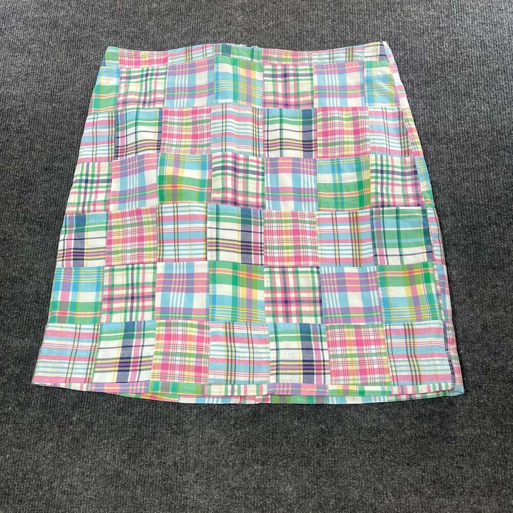 Talbots Patchwork Skirt Size 12 Madras Plaid Cotton